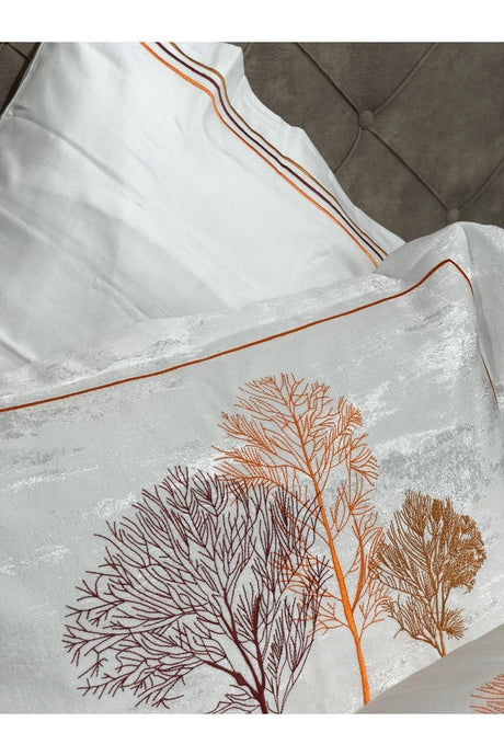 Tree Embroidery Duvet Cover Pique Set - Swordslife