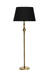 Tumbled Plated Retro Flat Single Leg Metal Floor Lamp Conical Black Head - Swordslife