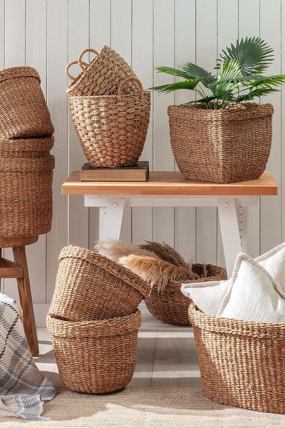 Aglaee Small Wicker Basket - Soil 28x27 Cm - Swordslife