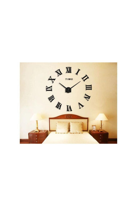 Wooden 3d Roman Numeral Wall Clock Black - Swordslife