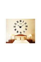 Wooden 3d Roman Numeral Wall Clock Black - Swordslife