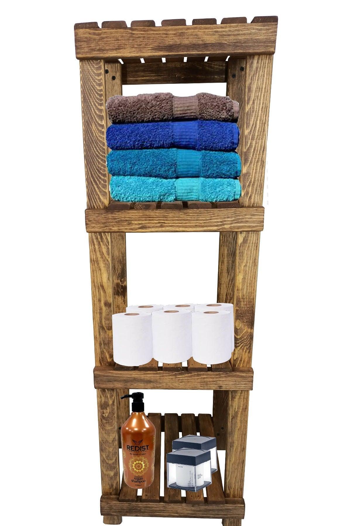 Wooden Bathroom Organizer I Organizer with 4 Shelves