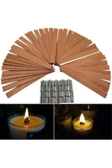 Wooden Candle Wick, Bamboo Wick 15cm*1.5cm 15 Pieces Adhesive Coffee Table - Swordslife