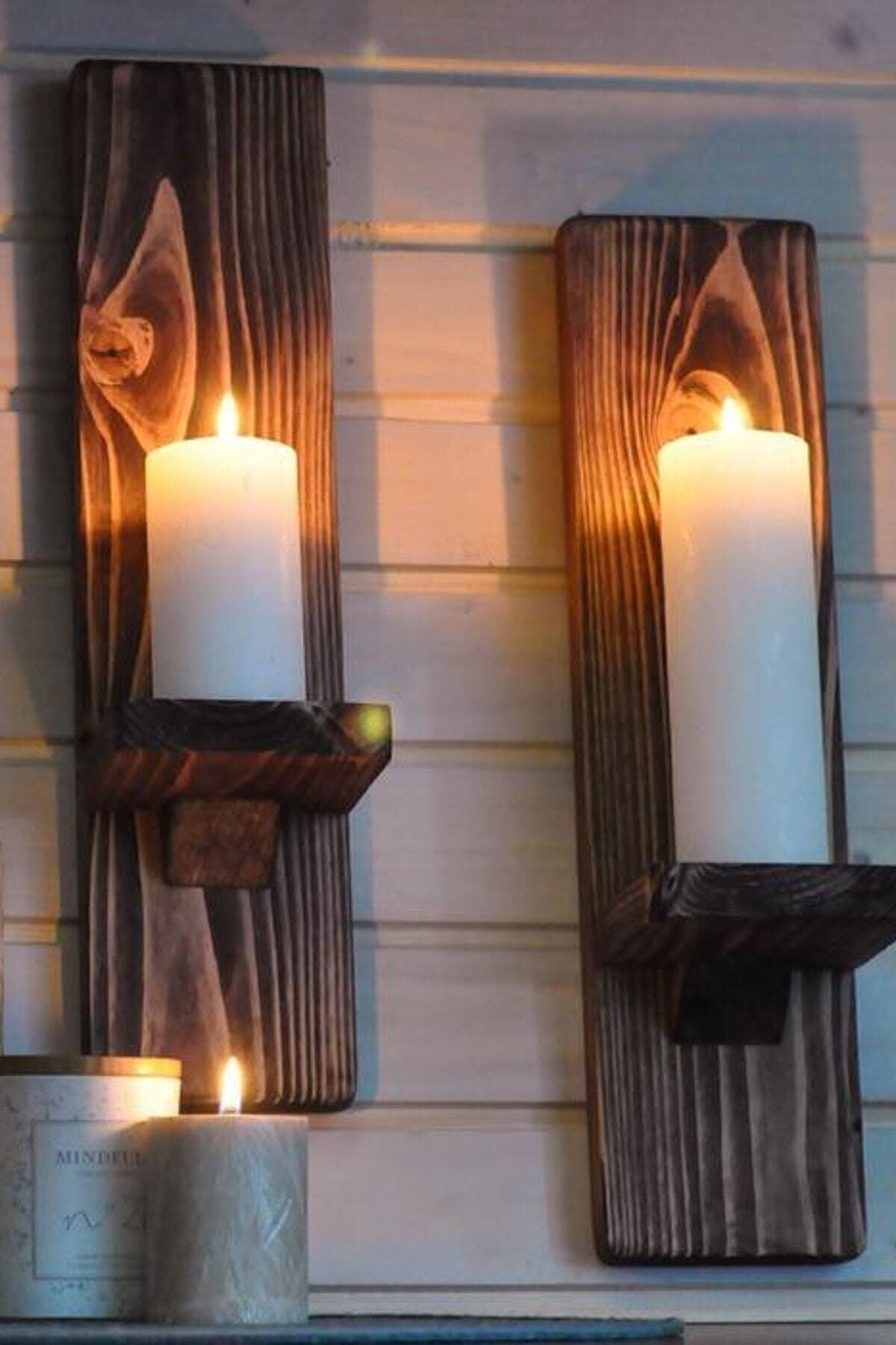 Wooden Candle Holder Price is for 2 Pieces - Swordslife