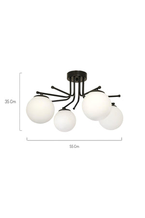 Ahsen 4-Set Black and White Glass Chandelier - Swordslife