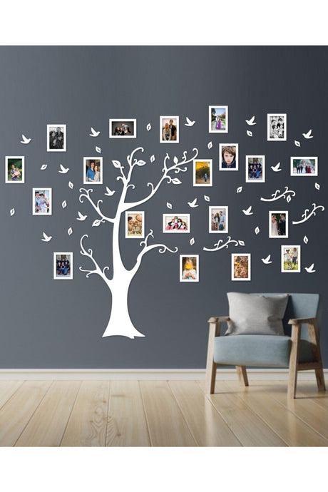 Family Tree Frame Collage - Wooden Family Tree - 20 Frames - White - Swordslife