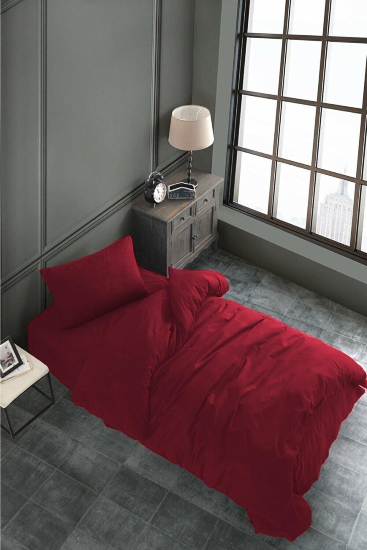 Akfil Cotton Claret Red Single Duvet Cover Set - Swordslife