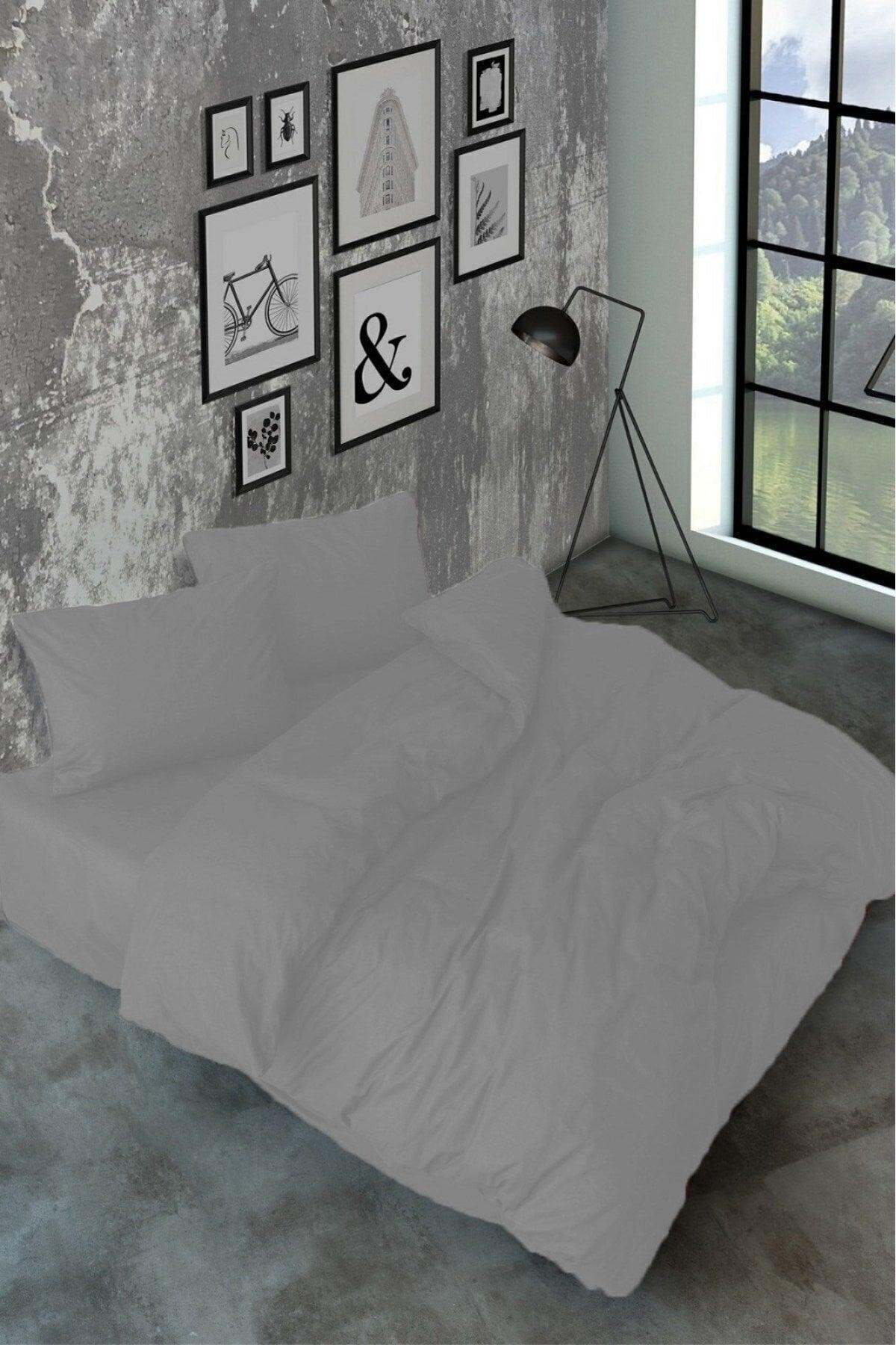 Akfil Cotton Gray Double Duvet Cover Set - Swordslife