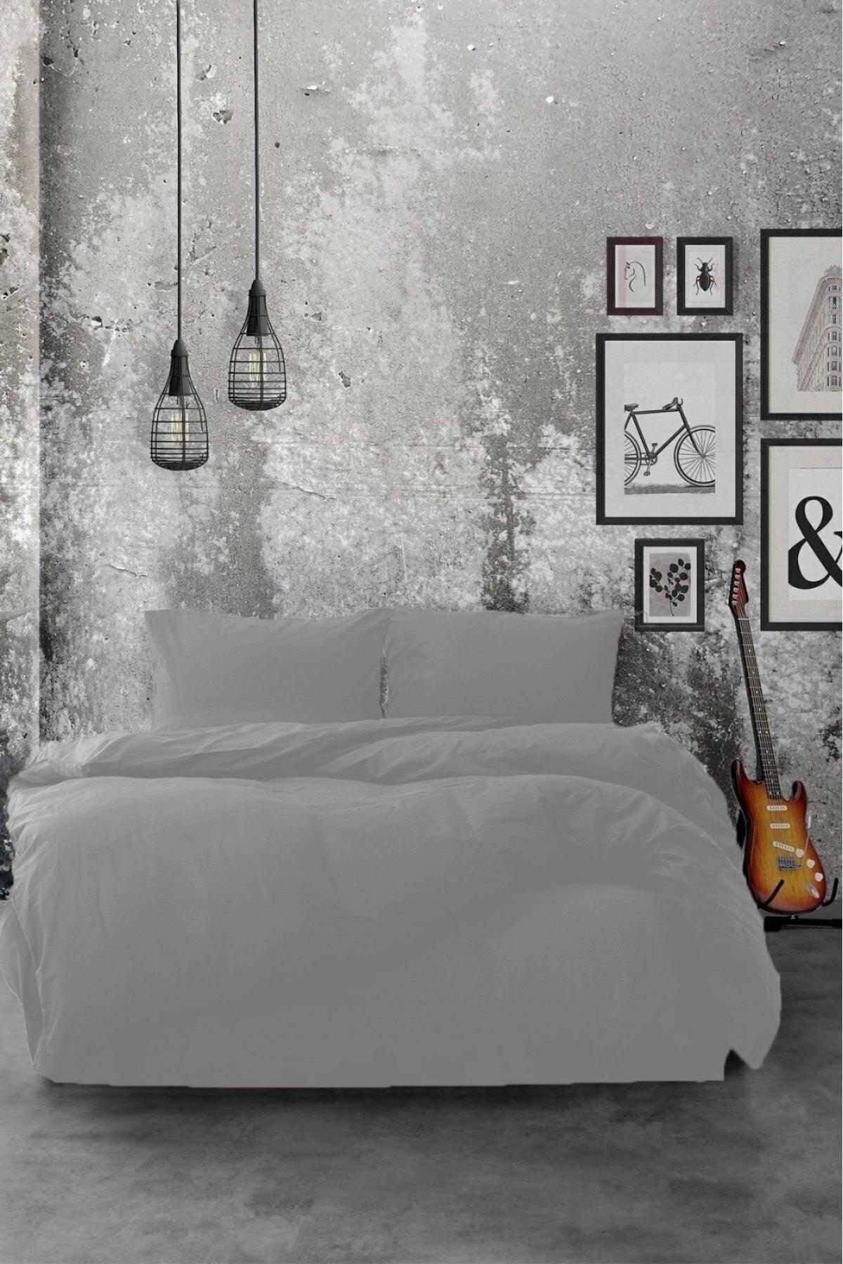 Akfil Cotton Gray Double Duvet Cover Set - Swordslife