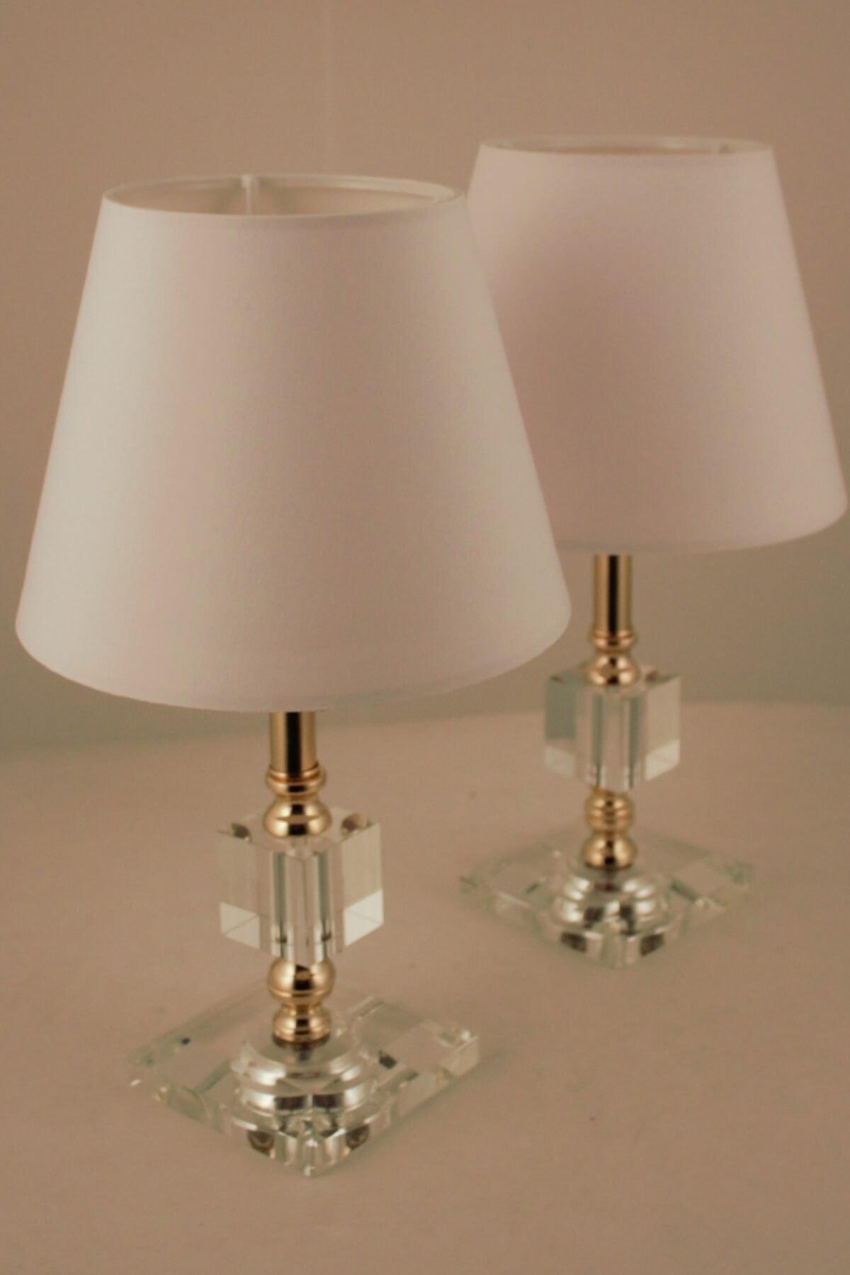 Akif Double Gold Crystal Lampshade White - Swordslife