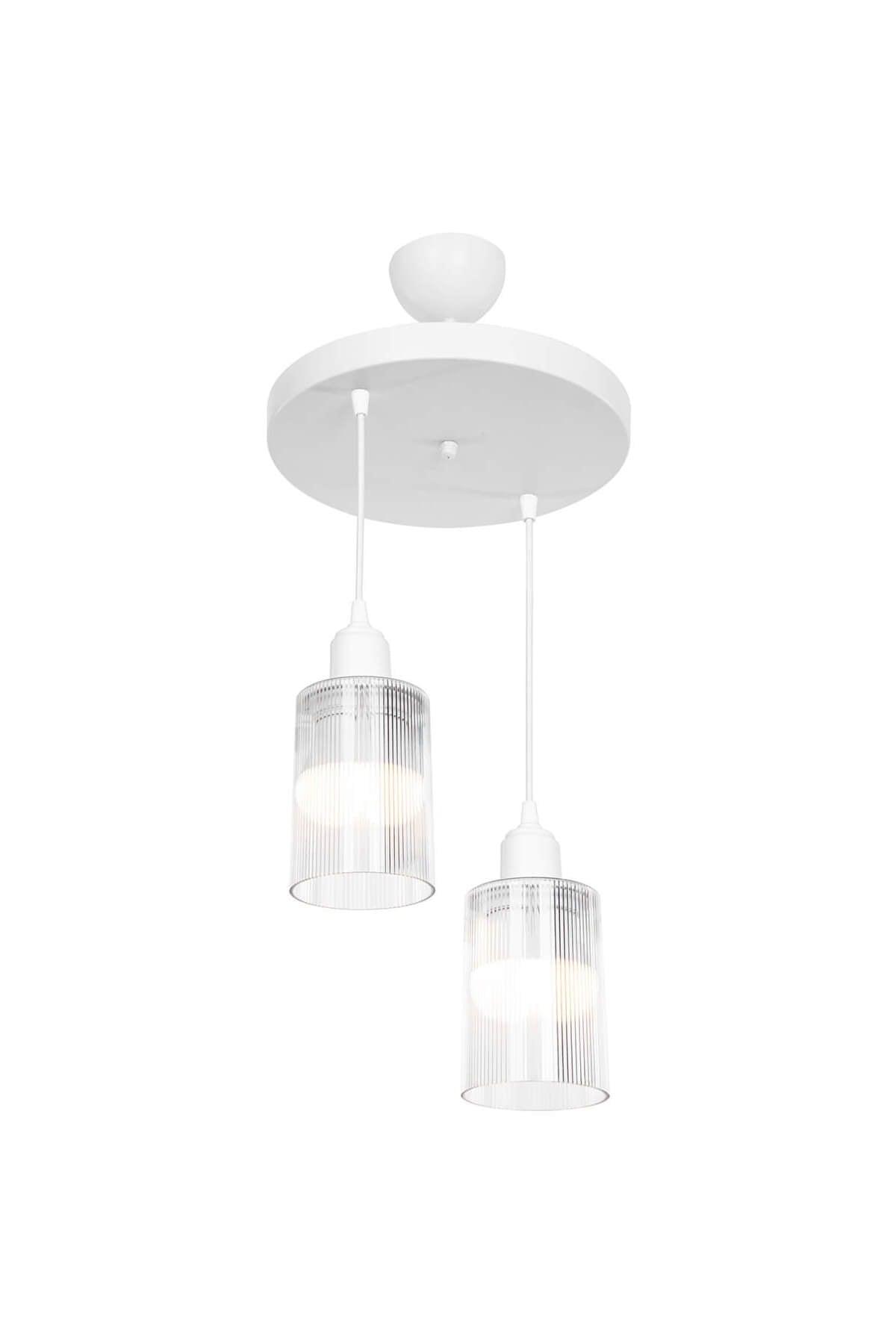 Aksel 2-Set Chandelier Transparent Optical Glass White - Swordslife