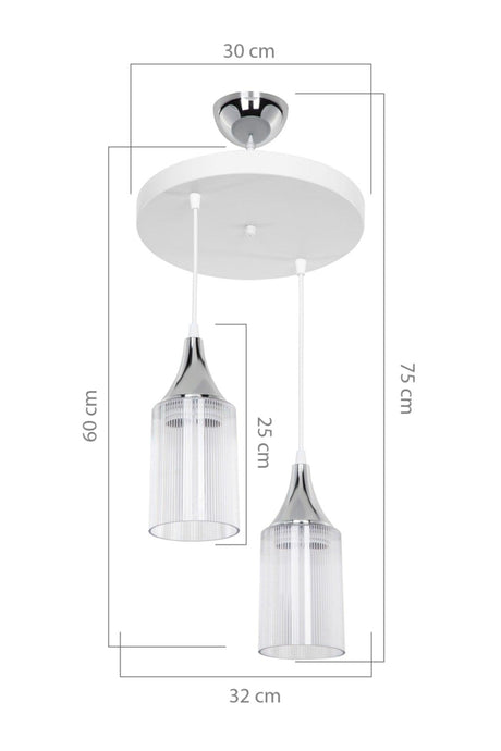 Aksel 2-Set White/Chrome Living Room Living Room Bedroom Kitchen Chandelier - Swordslife