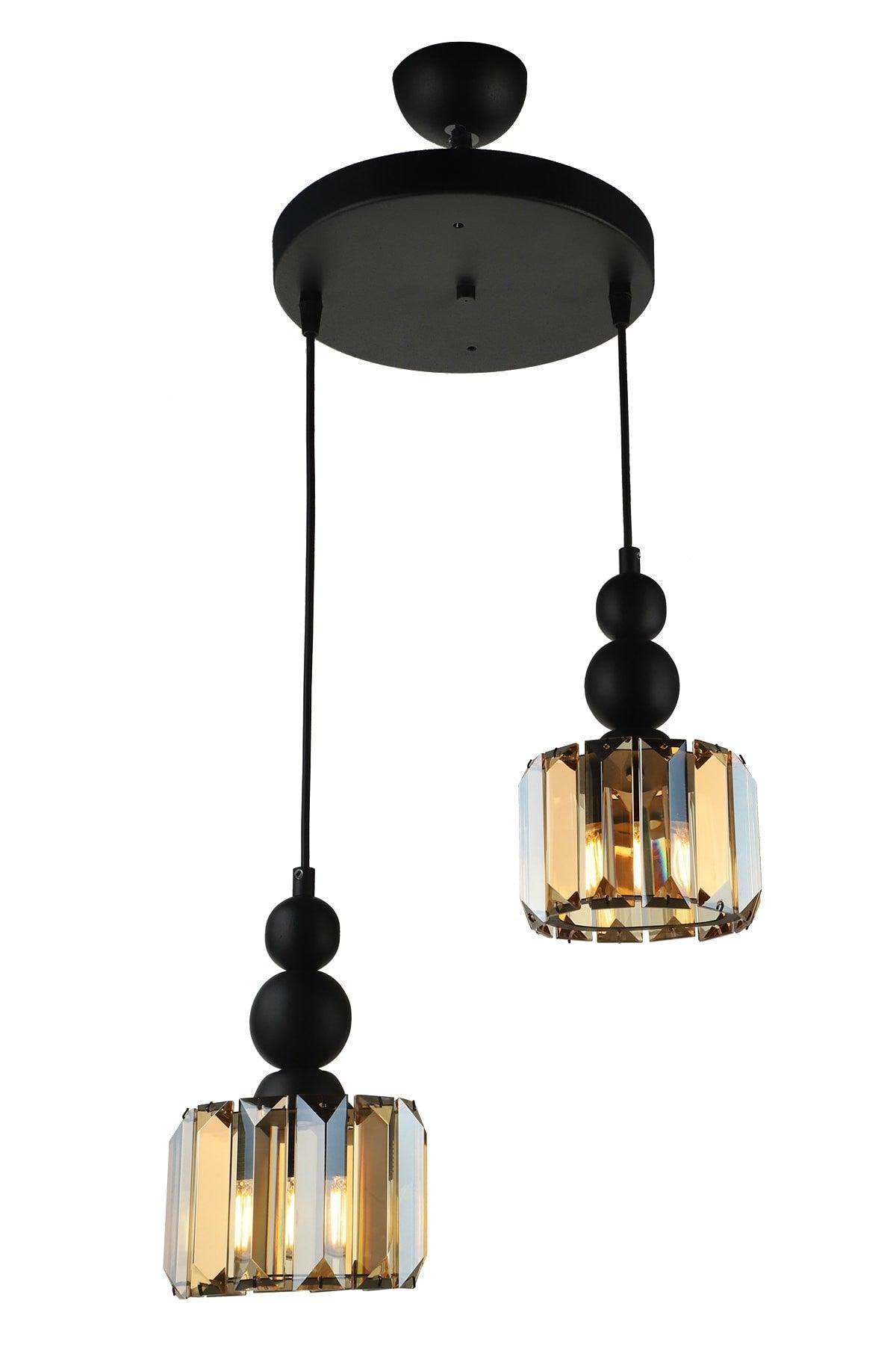 Alaba 2nd Chandelier Black Honey Stone - Swordslife