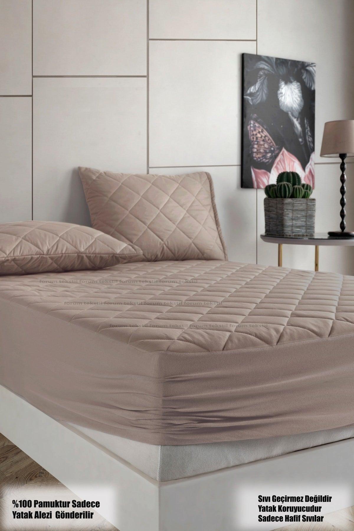 Mattress Brown 100% Cotton Quilted Mattress Protector Mattress Fitted Bed Sheet - Swordslife