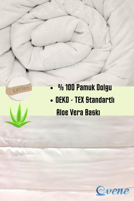 Aloe Vera Single Cotton Quilt 100% Cotton Filling 155x215 Cm + 800 Gr Beads Silicone Pillow Set - Swordslife