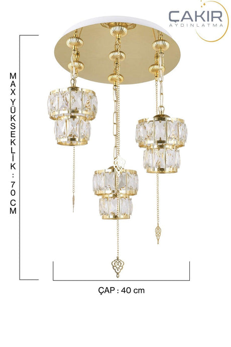 Alpha 3-Set Gold Pendant Chandelier - Swordslife