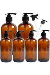 Amber Glass Bottle Special Set 12 Pieces + 6 Pieces Label - Swordslife