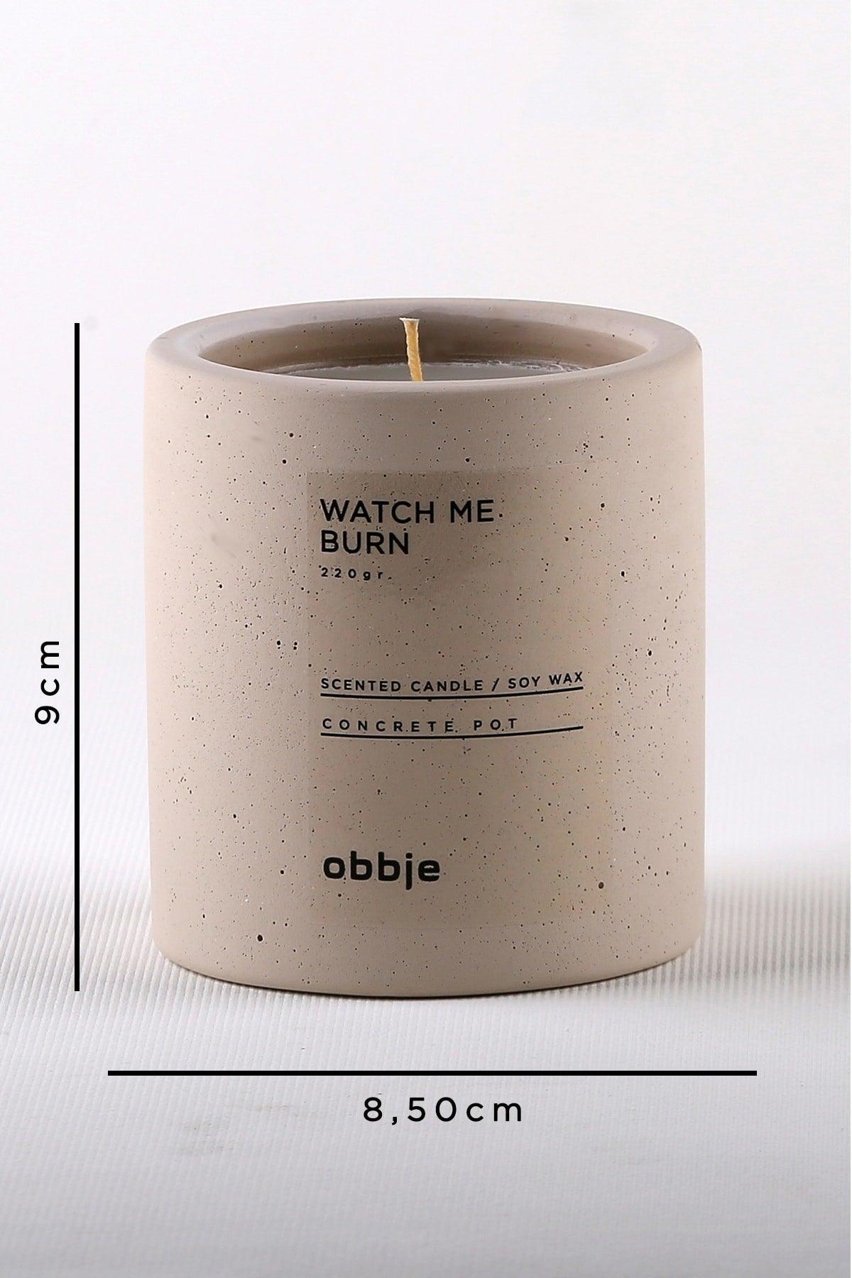 Amber Scented Candle , Decorative Soy Candle With Concrete Pot - Swordslife