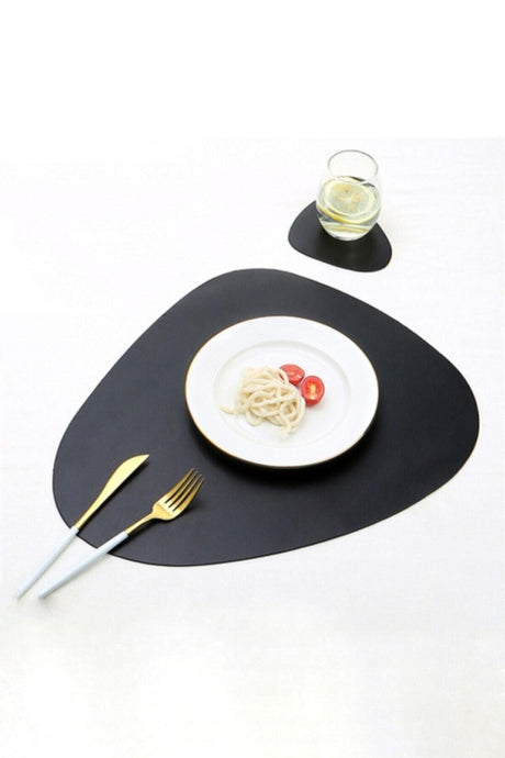 Placemat Leather Black 12 Pieces - Swordslife