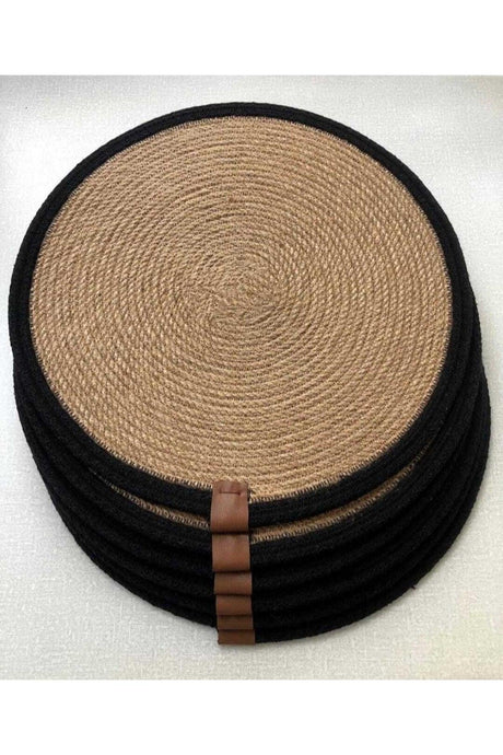 Placemat, Wicker Cover Set, 6 Pieces of Plate Mats Machine Stitched Jute 1st Quality - Swordslife