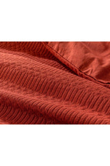 Ancient Diamond Embossed Jacquard Double Duvet Cover Set 200x220 Cm Terracotta - Swordslife