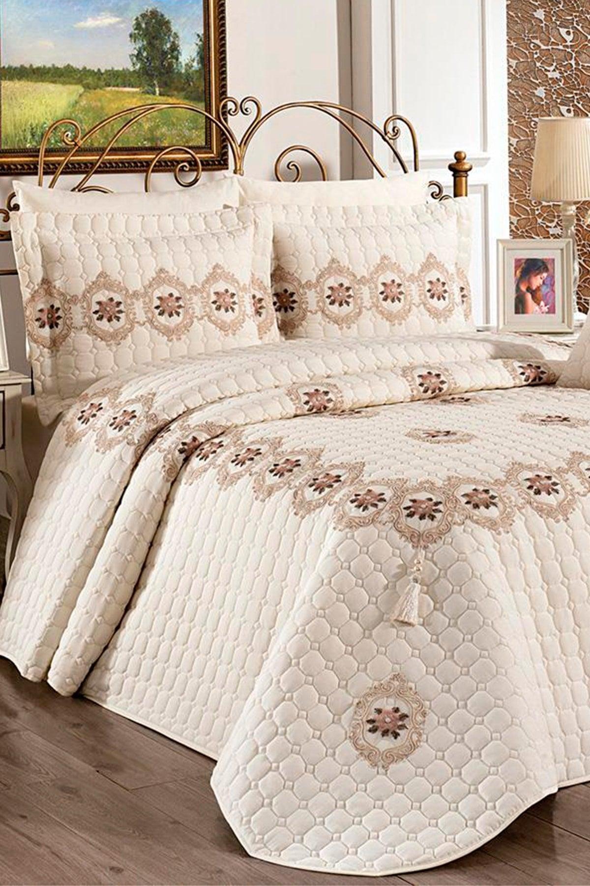 Angel Double Bedspread Cream Gold - Swordslife