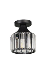 Arel Crystal Ceiling Mount Single Chandelier Black - Swordslife