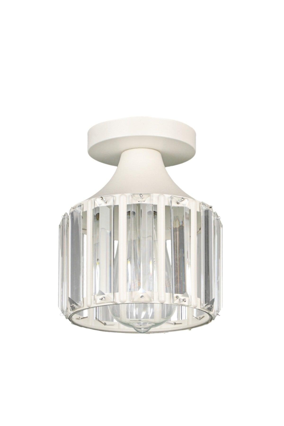 Arel Crystal Ceiling Mount Single Chandelier White - Swordslife