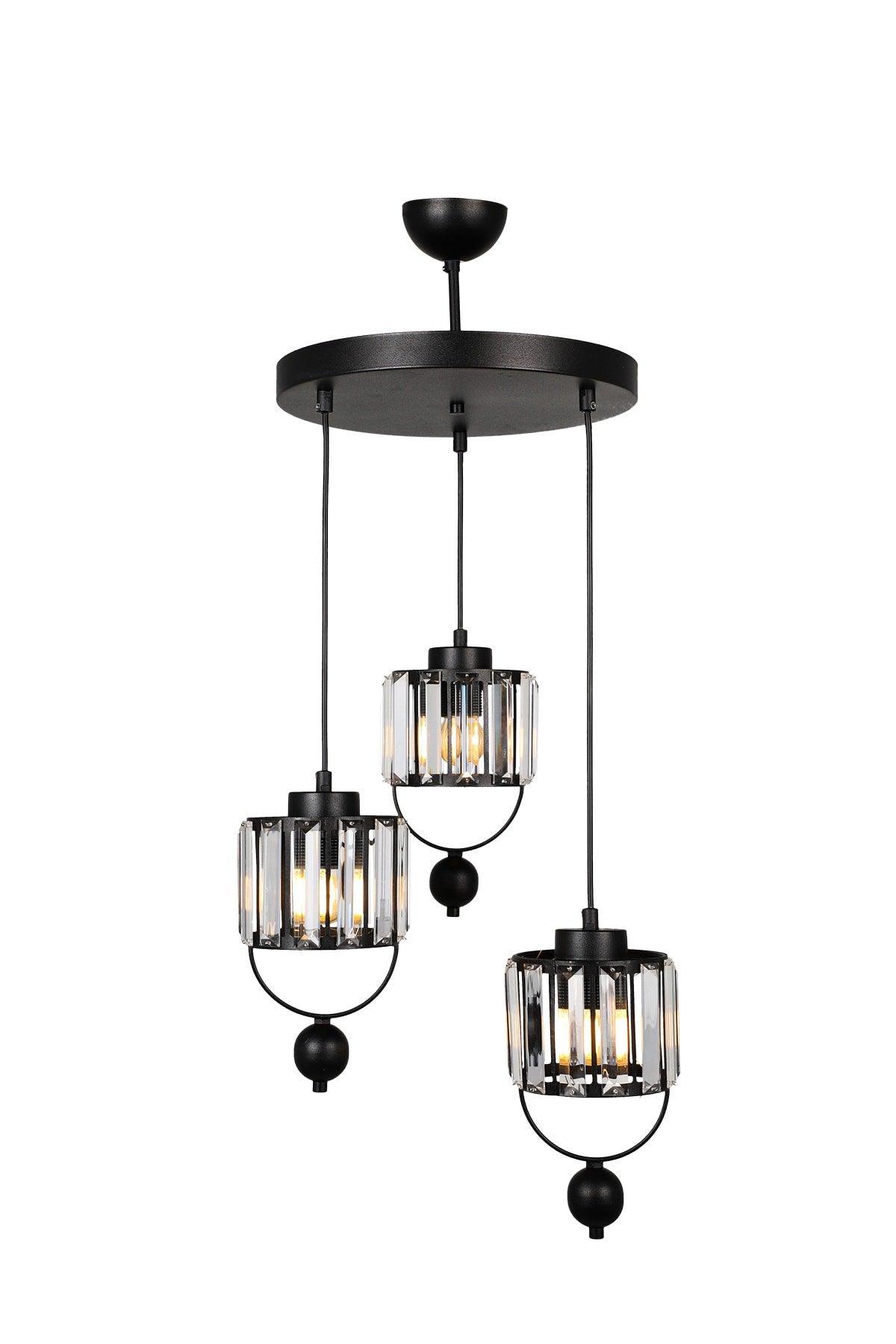 Arin 3rd Lux Crystal Black Tray Chandelier - Swordslife