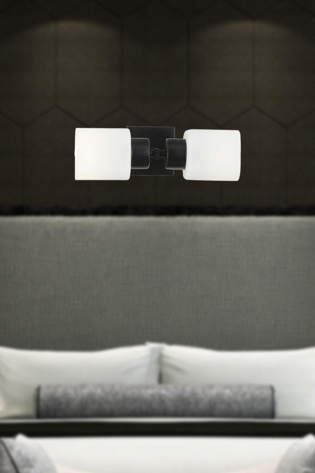 Armin 2Li Black Wall Lamp Over Mirror-Side Modern Bathroom Sconce - Swordslife