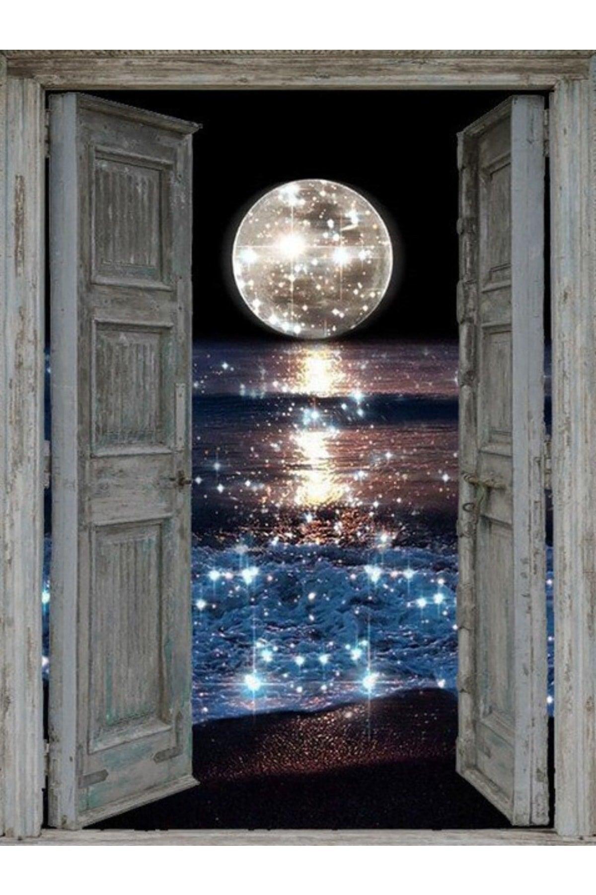 Art Moonscape Behind Door Diamond Mosaic Painting / Beadwork 45x60cm E20202175m - Swordslife