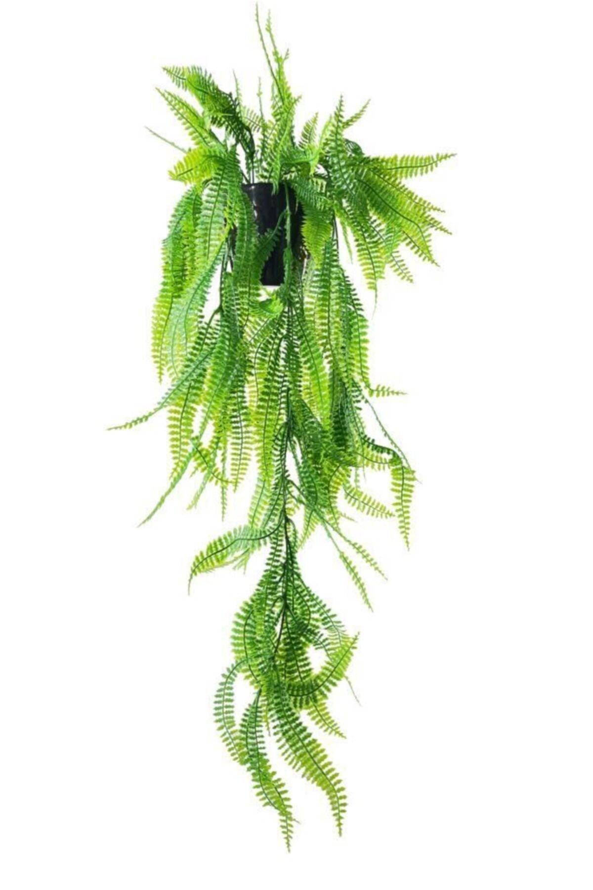 Artificial Flower Black Pot Hanging Flower Boston Fern - Swordslife