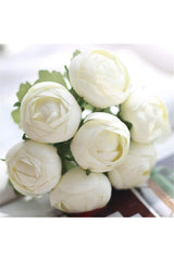 Artificial Flowers 10 Pcs White Peony Bundle Erengül Bridal Bouquet Flower - Swordslife