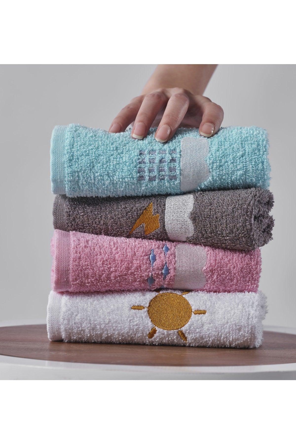 Aruna 30x50cm Embroidered 4 Piece Hand Towel |