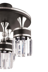 Aslı 4 lü Profonyer Crystal Stone Black Chrome Gilded Luxury Modern Chandelier - Swordslife