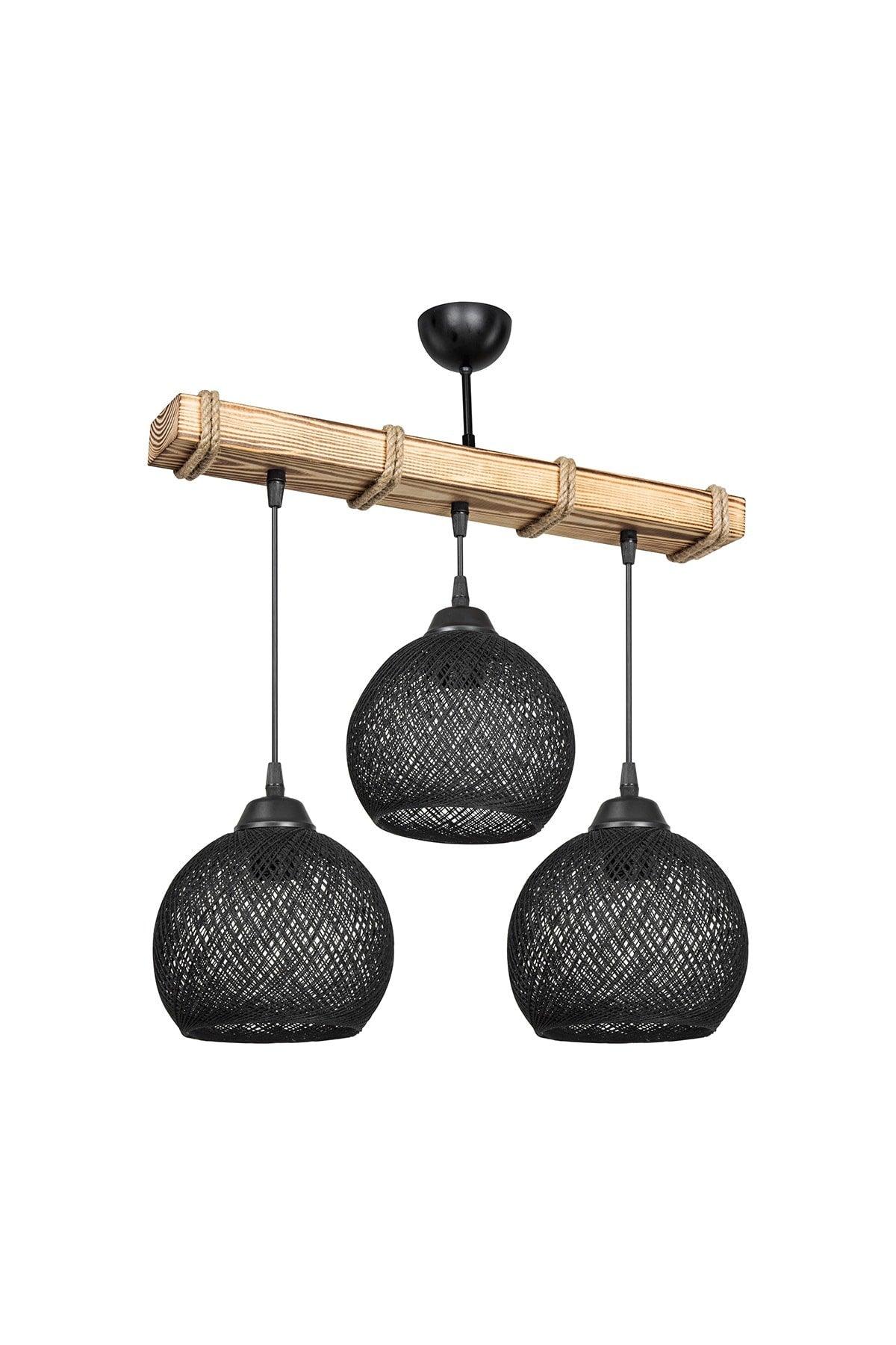 Aspe 3 Chandelier - Black Yumak Collective/living room-children's room-dining room-kitchen-vestibule-hall - Swordslife