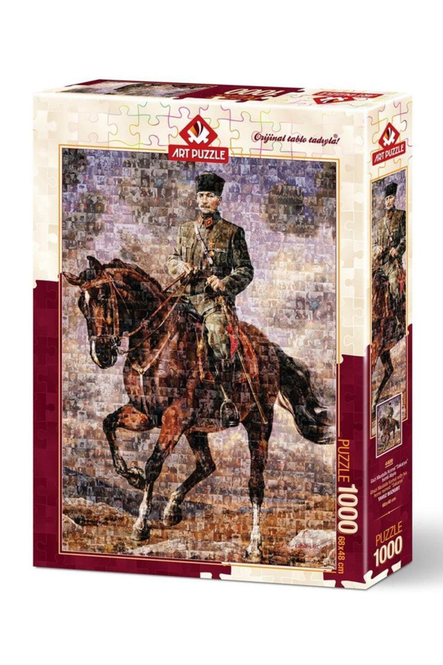 Collage with his horse named Atatürk Sakarya 1000 Piece Puzzle - Swordslife