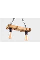 Authentic Wooden Natural Log Rope 2-Piece Chandelier - Swordslife