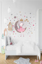 Happy Girl Sitting On The Moon Kids Room Wall Sticker Mega Boy - Swordslife