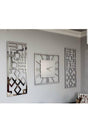 Mirrored Silver Wall Clock and Paintings Set of 3 - Swordslife