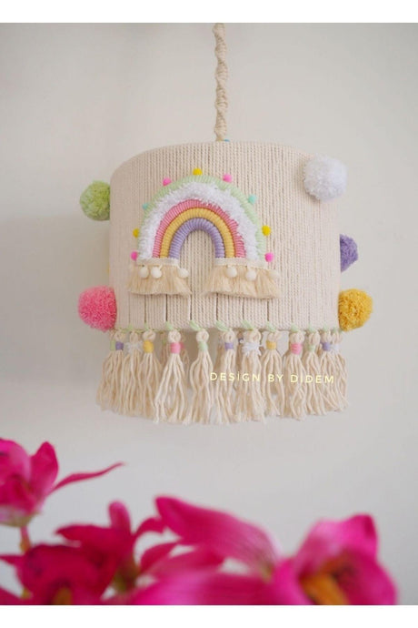 Baby Kids Room Handcrafted Macrame Rainbow Chandelier - Swordslife