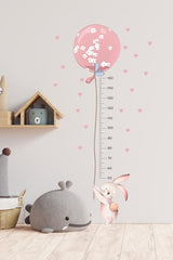 Bunny Height Meter Wall Sticker Set with Balloons - Swordslife