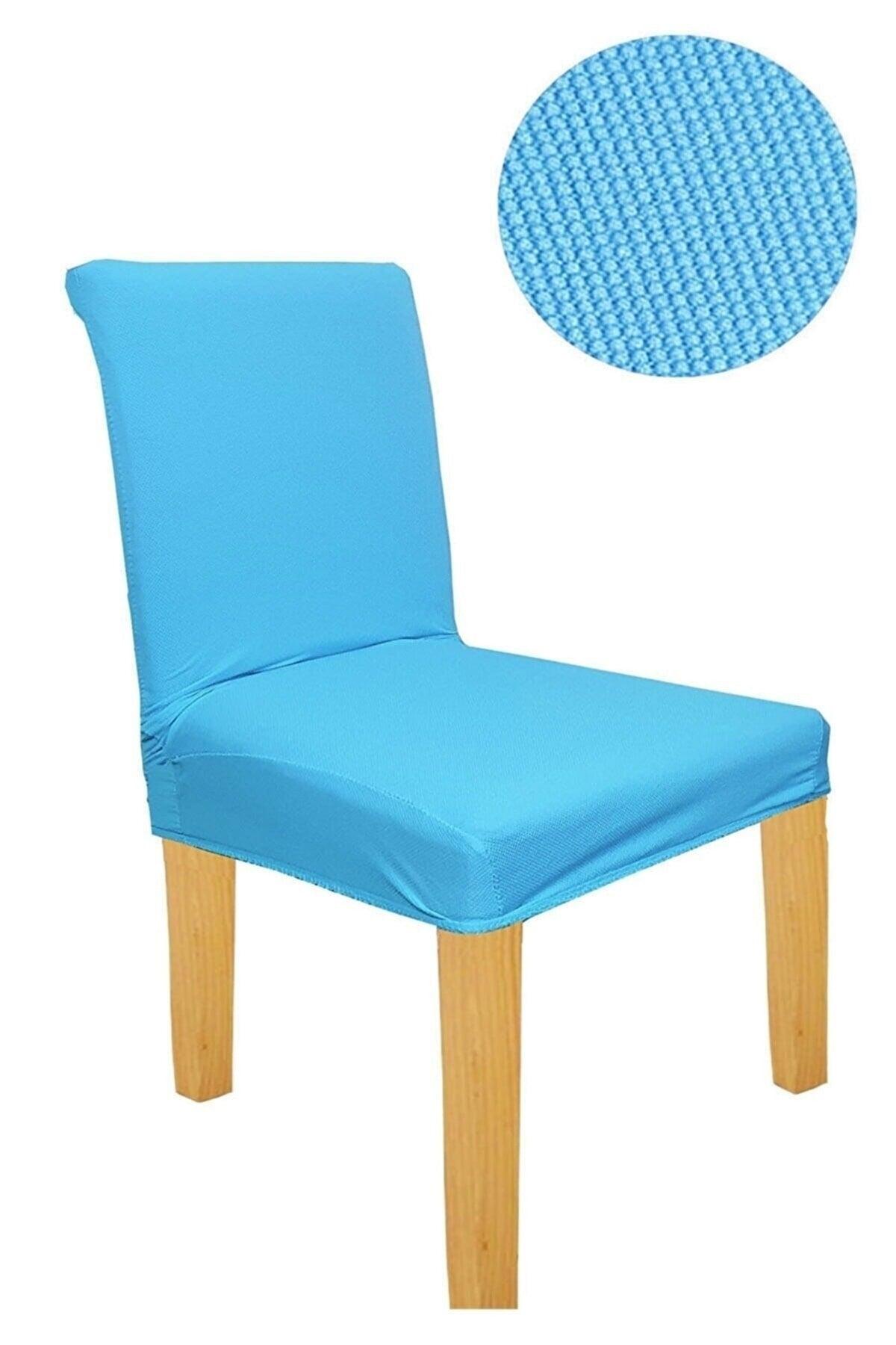 Honeycomb Lycra Fabric Chair Cover Elastic Chair Cover 1 Piece (Turquoise) - Swordslife