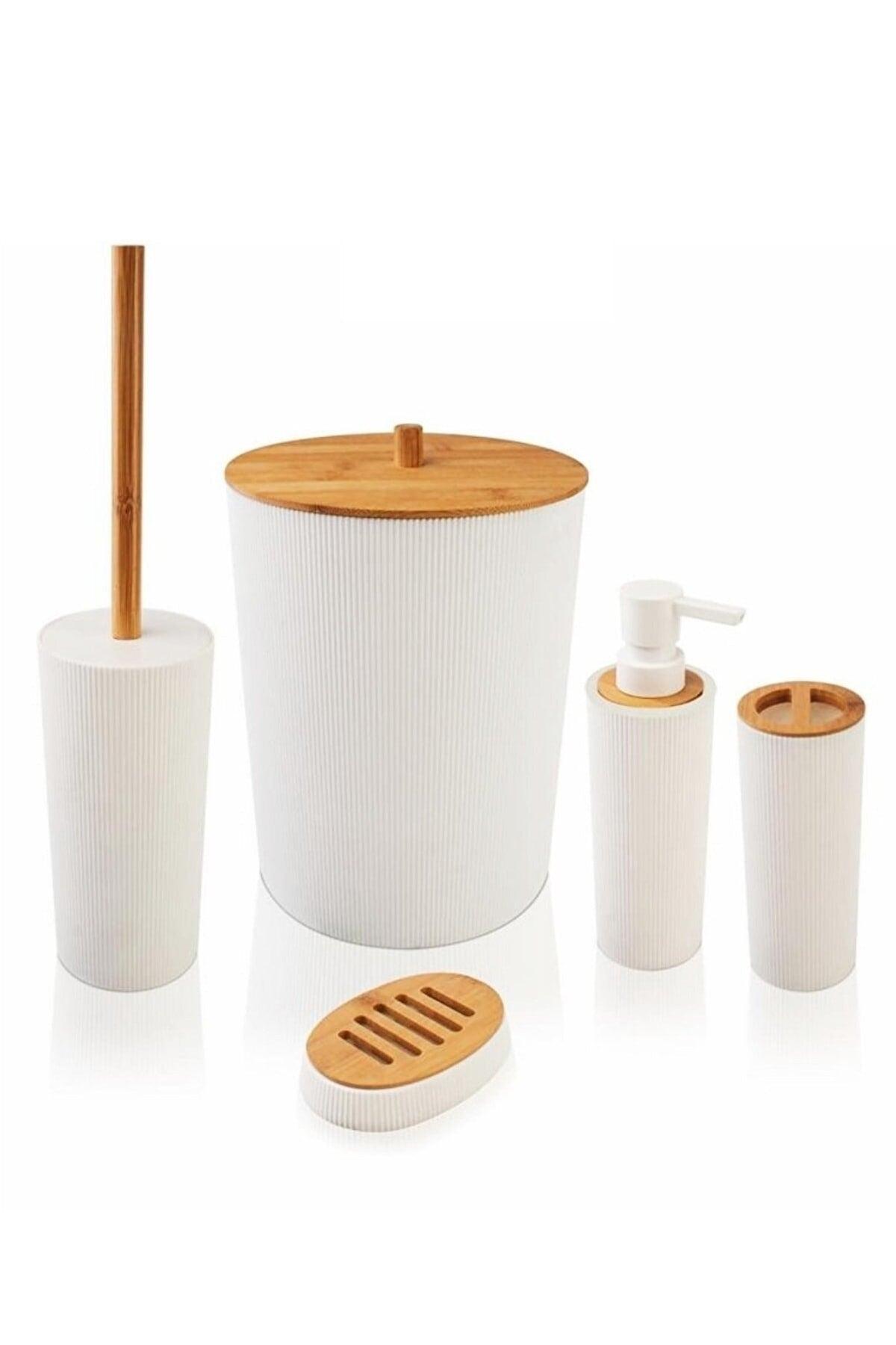 Bamboo Lid Bath Set 5 Pieces