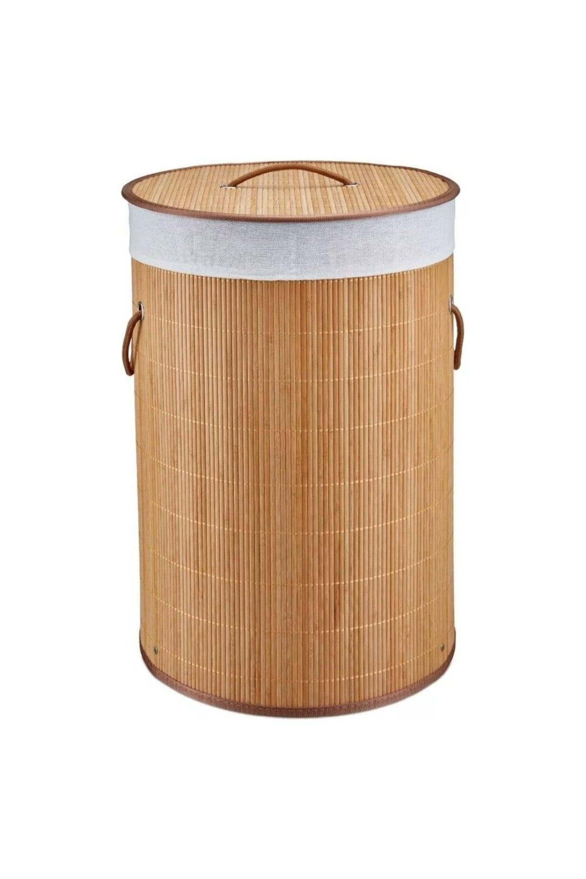 Bamboo Model Collapsible Laundry Basket With Natural Fabric Inside - Swordslife