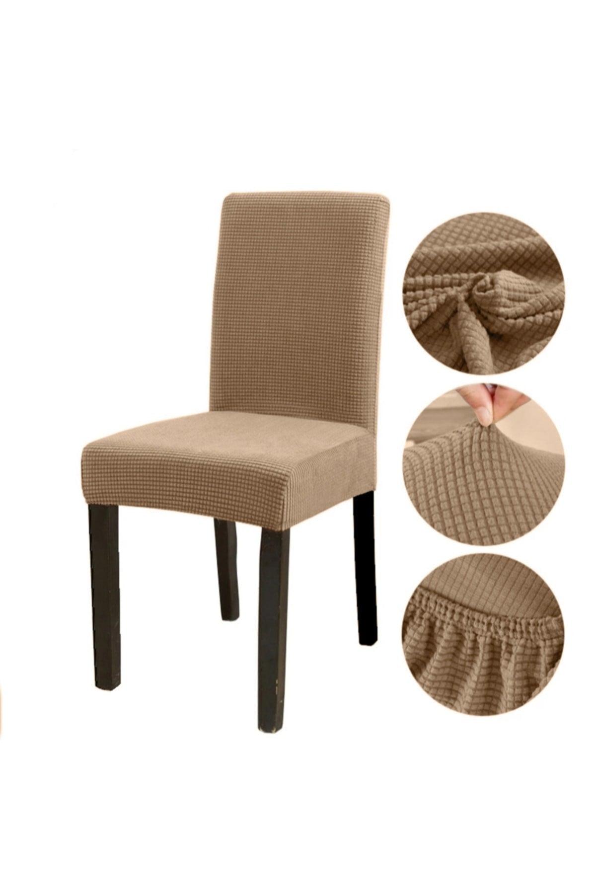 Bamboo Nano Fabric Lycra Washable Chair Cover Elastic Single Chair Cover - Milk Brown - Swordslife