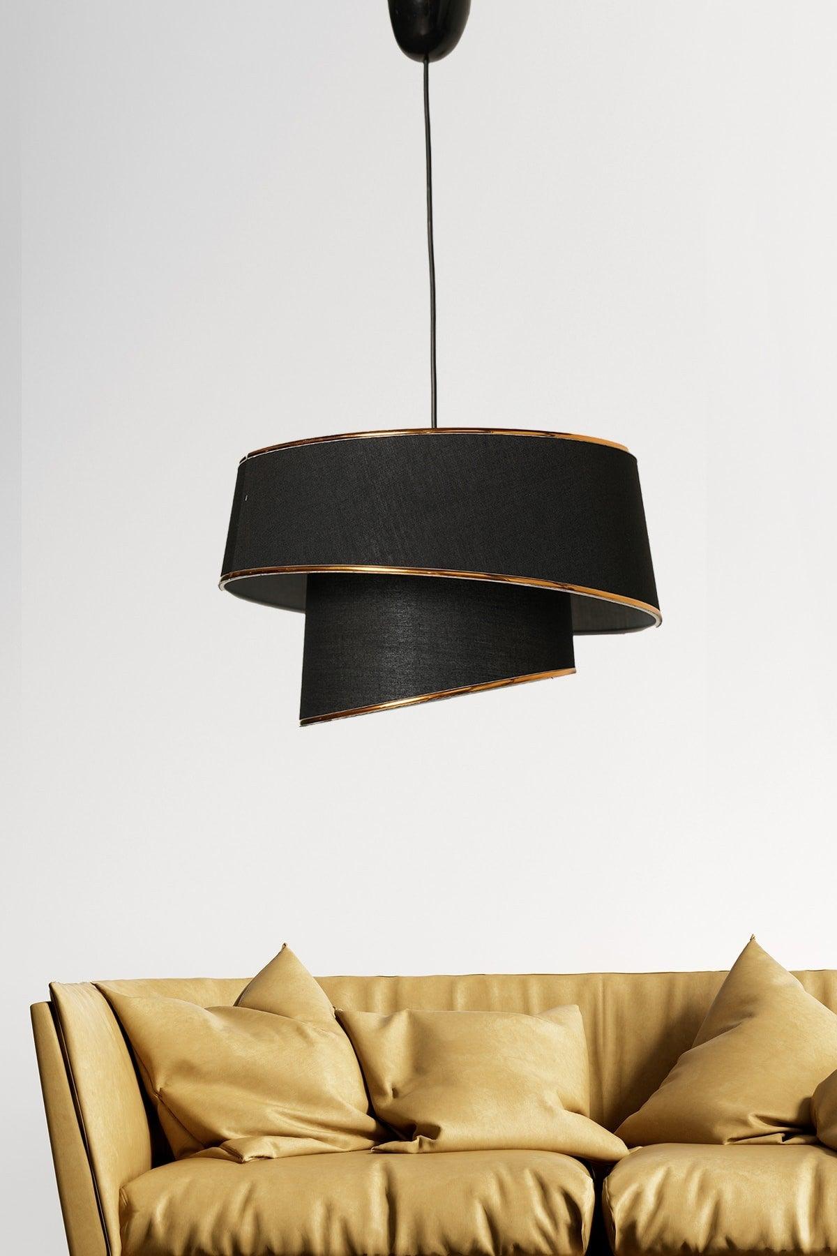 Baratte Single Pendant Light Black Gold Mdrn-45 - Swordslife