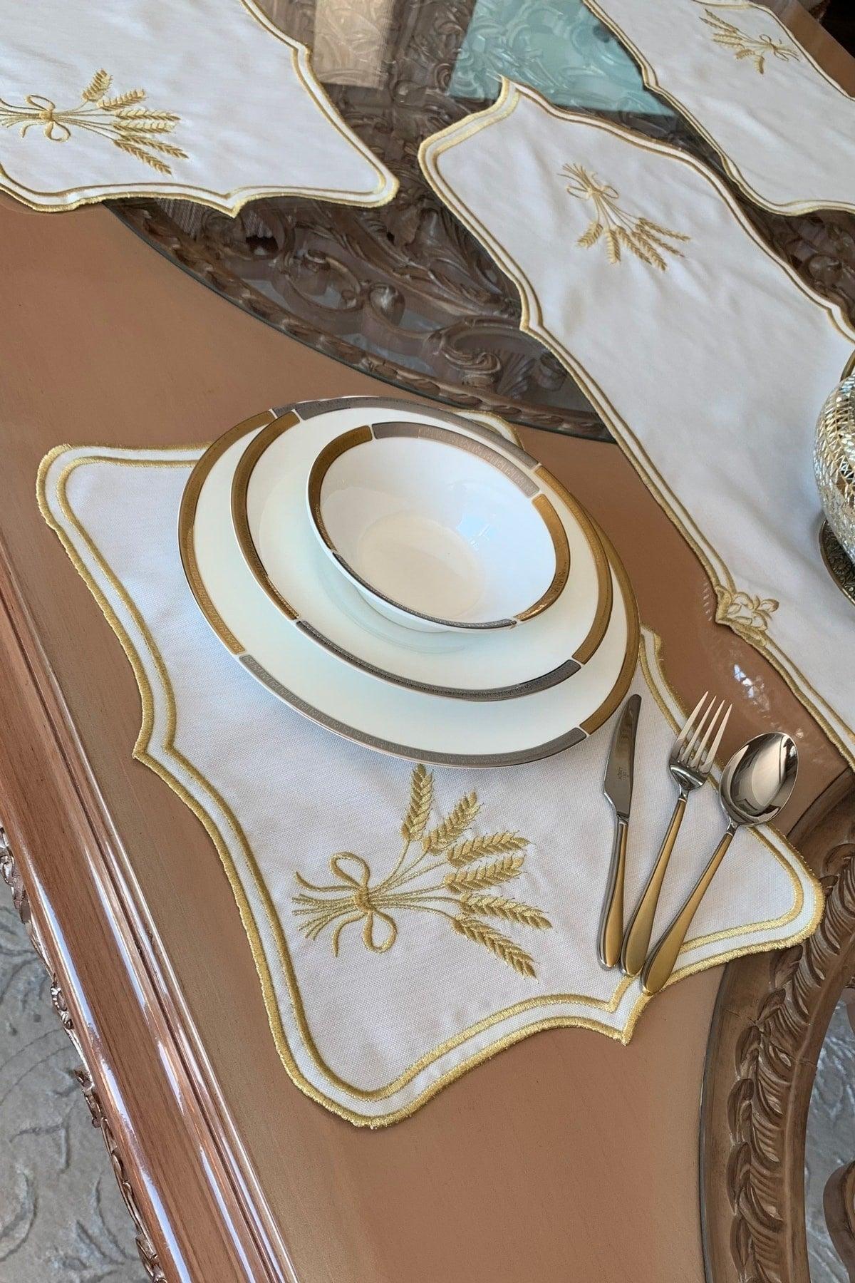 Başak Placemat Supla Set of 6 Gold - Swordslife