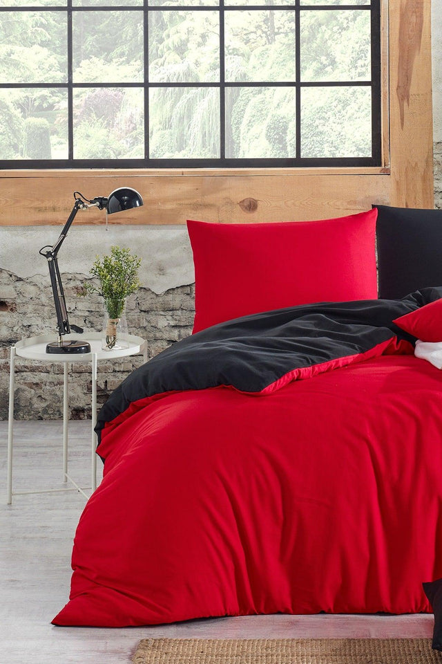 Basic Elastic Bed Sheet Red Black