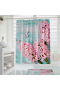 Bathroom Shower Curtain-lilac Flower Pattern Bathroom